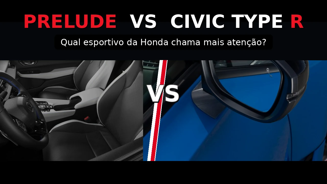 Honda Prelude 2026 vs Civic Type R em montagem de comparação