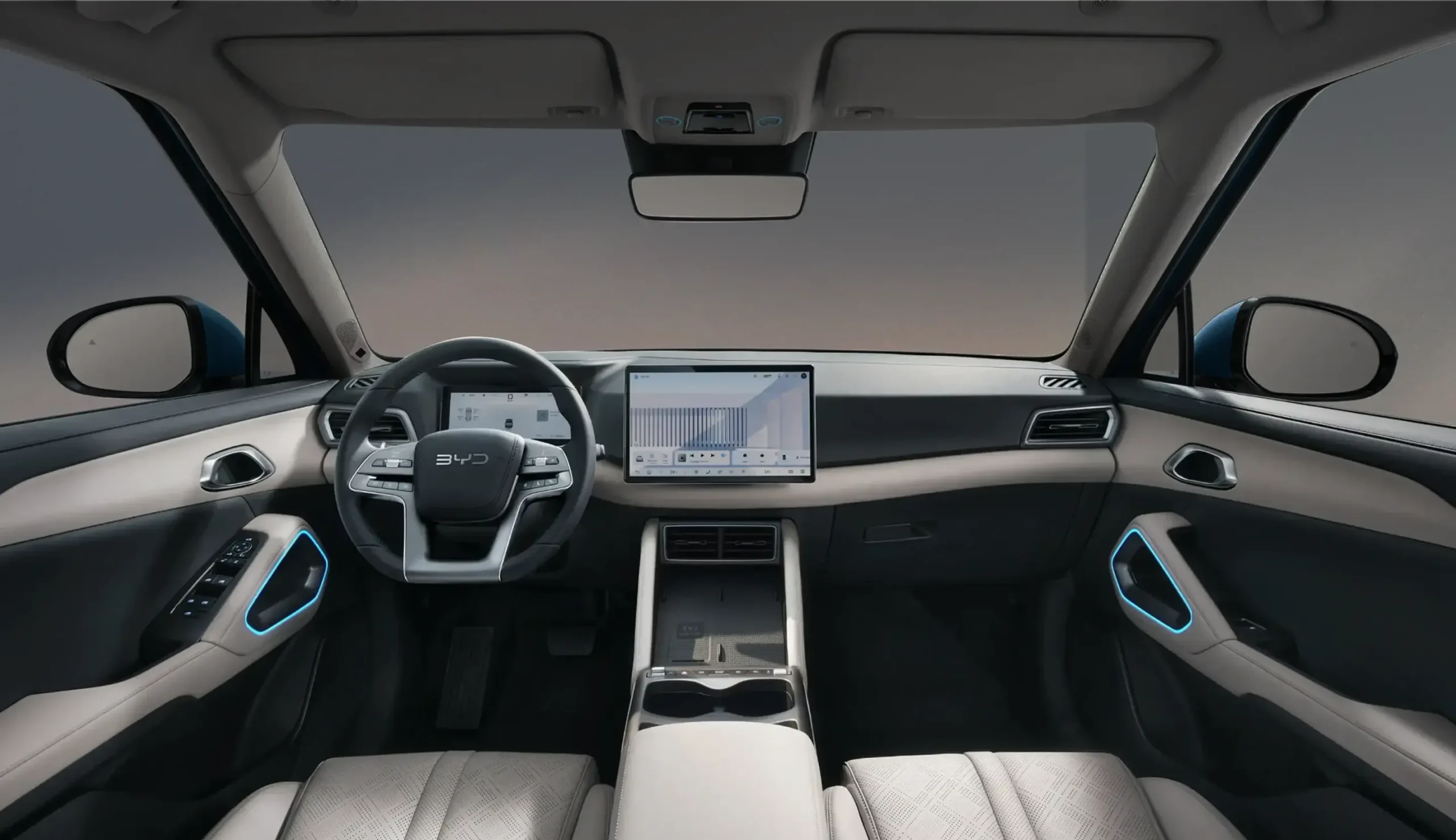 Interior e painel do BYD ATTO 2