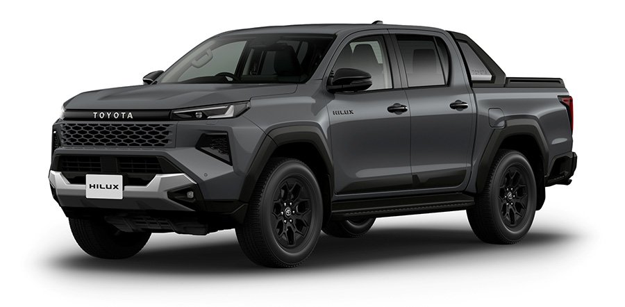 Nova Toyota Hilux 2026 totalmente redesenhada vista de frente em três quartos, imagem oficial Toyota